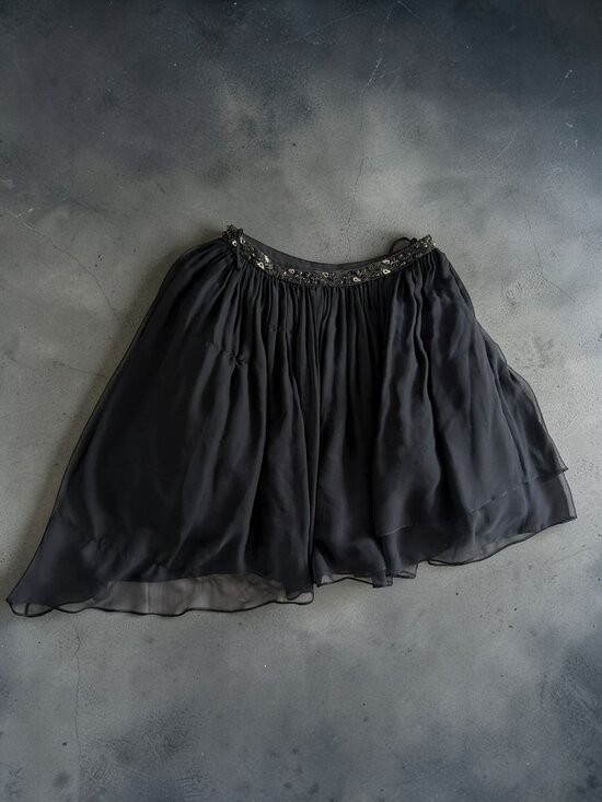 Haute Hippie Dresses & Skirts - HAUTE HIPPIE Black Tulle Chiffon Skirt Size Medium NEW NWT
